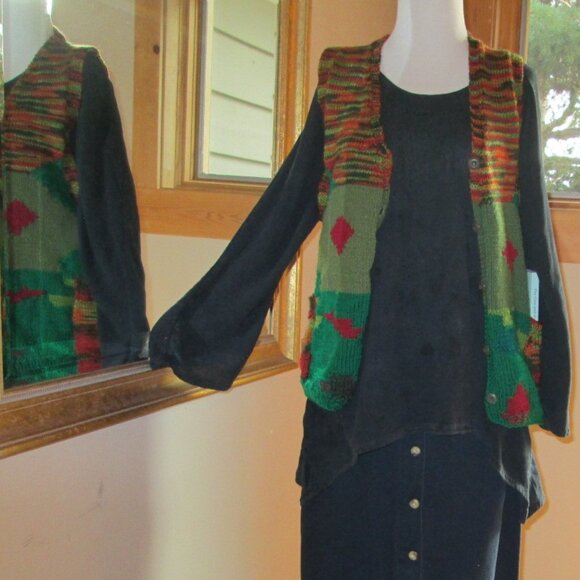 Tommy Hilfinger Button Front Skirt with Oh My Gauze Top & Hand Knitted Vest - Picture 4 of 12
